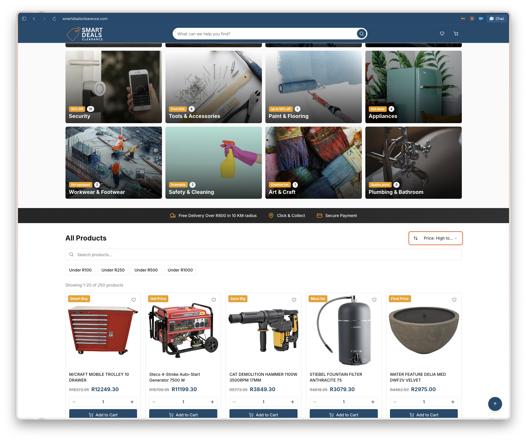 Smart Deals Clearance website screenshot